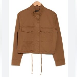 Sanctuary Women’s‎ Brown Drawstring Waist Armstrong Crop Utility Jacket XL NWT